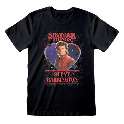 Stranger Things - Steve Love Black T-Shirt
