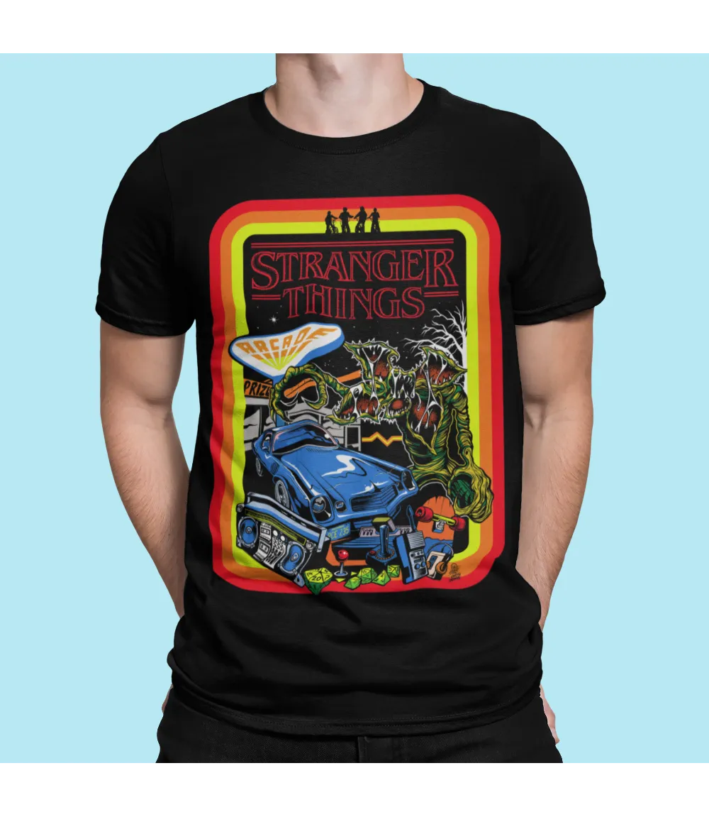 Stranger Things T-Shirt Uomo – Maglietta A Maniche Corte Netflix – Stampa Originale Serie TV