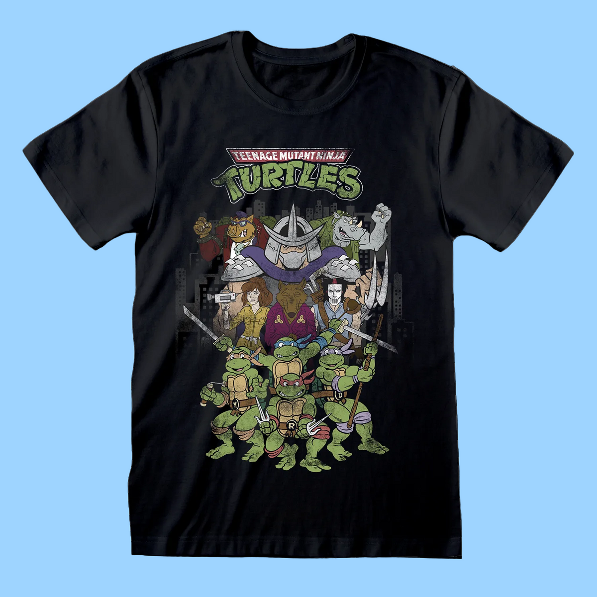 Teenage Mutant Ninja Turtles - Cartoon Poster Black T-Shirt