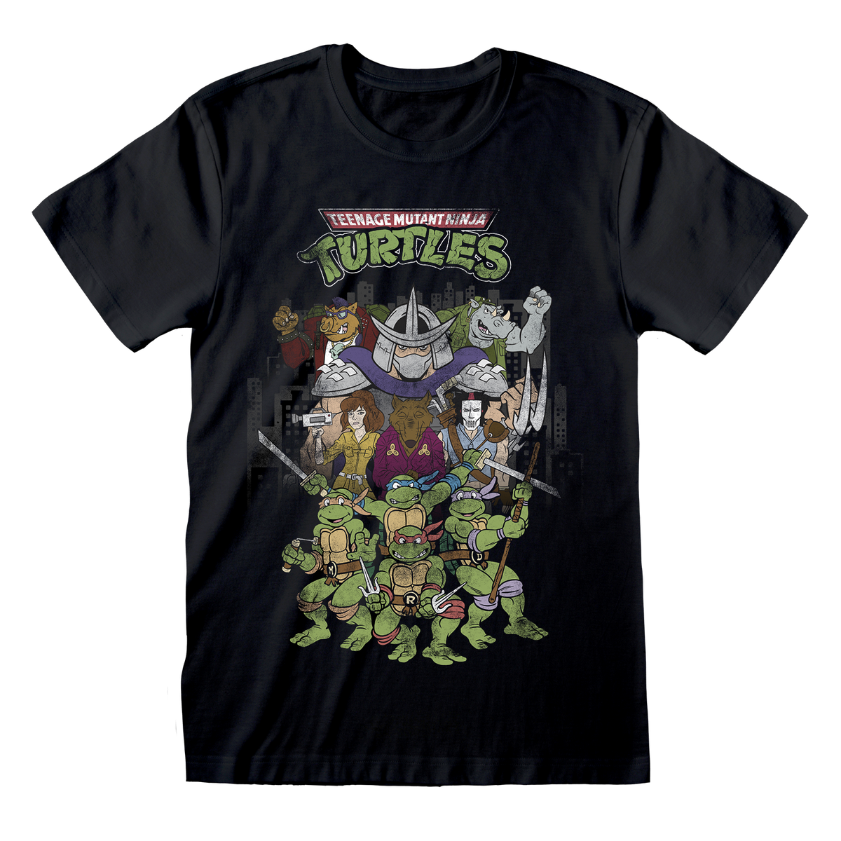 Teenage Mutant Ninja Turtles - Cartoon Poster Black T-Shirt