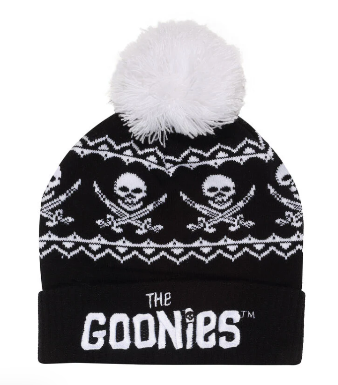 THE GOONIES Retro Movie Crossbones Pom-Pom Beanie