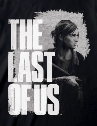 T-shirt with 'The Last of Us' graphic design featuring Ellie holding a weapon.