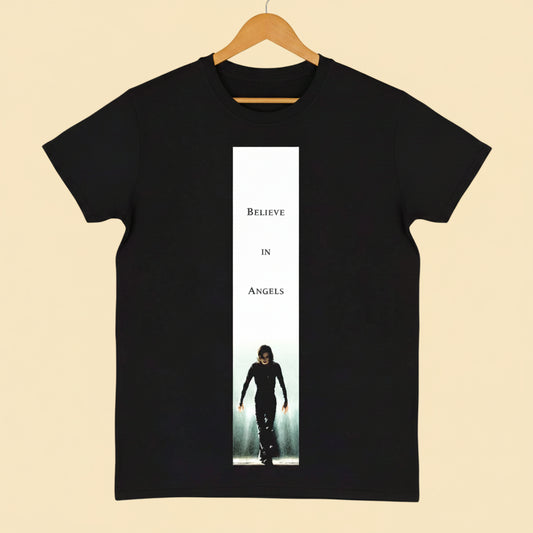 black short sleeve The Crow Believe in angels t-shirt