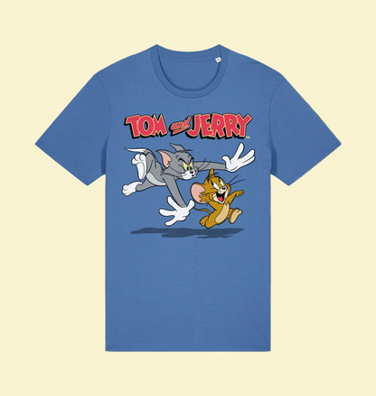 Tom & Jerry Bright Blue Printed T-shirt Front