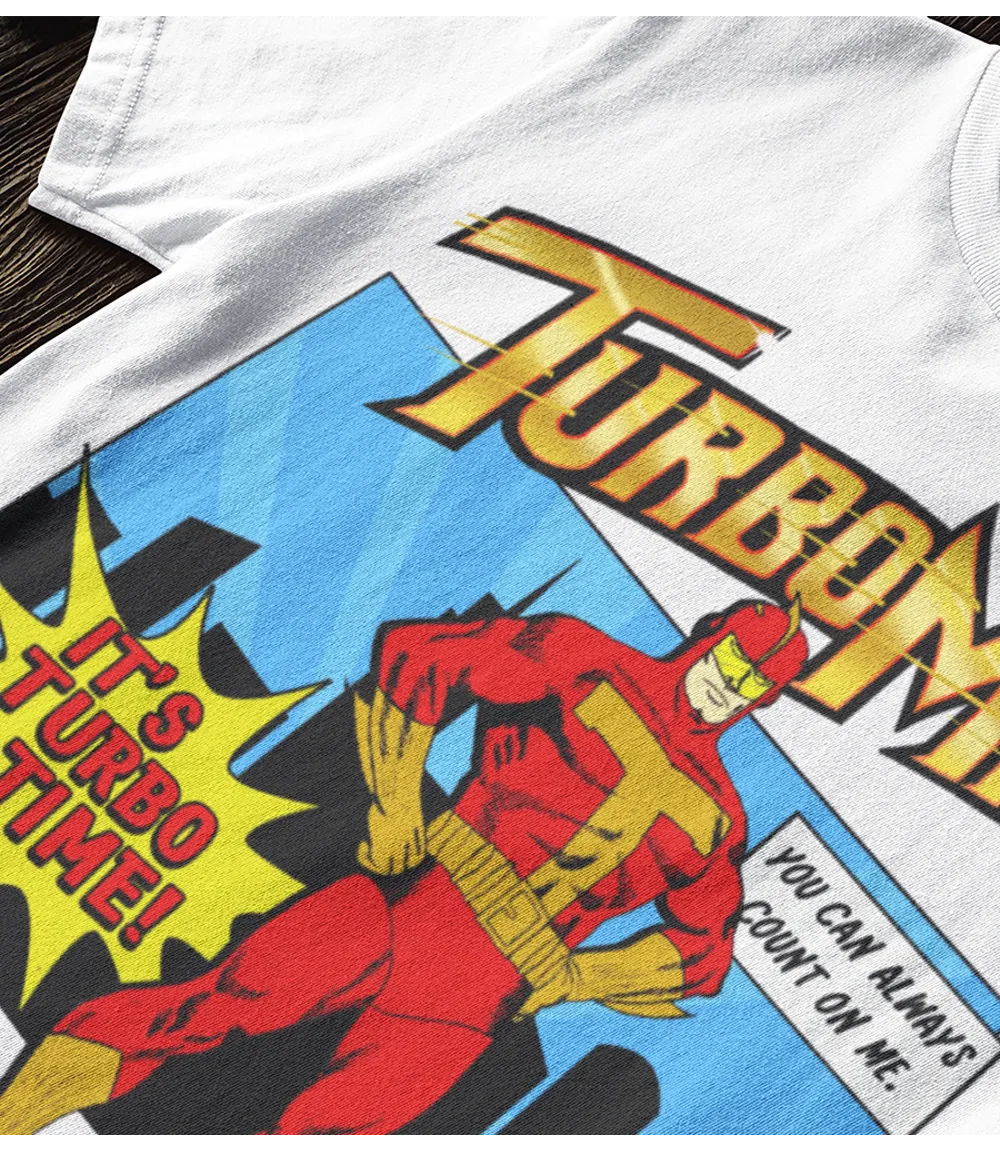 Turboman Action Hero T-Shirt | Retro Christmas Movie Superhero
