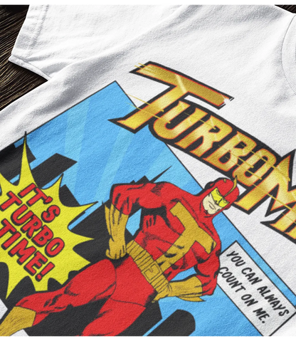 Turboman Action Hero T-Shirt | Retro Christmas Movie Superhero