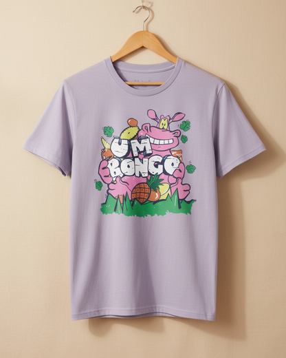 Um Bongo hippo Lavender Printed T-shirt Front