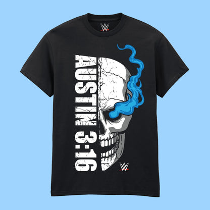 WWE - Austin 3:16 Skull Black T-Shirt