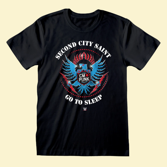 WWE - CM Punk - Second City Saint Black T-Shirt