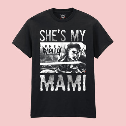 WWE Rhea Ripley She's my mami short sleeve lack t-shirt