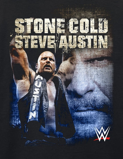 WWE - Stone Cold - Photo Compilation Black T-Shirt