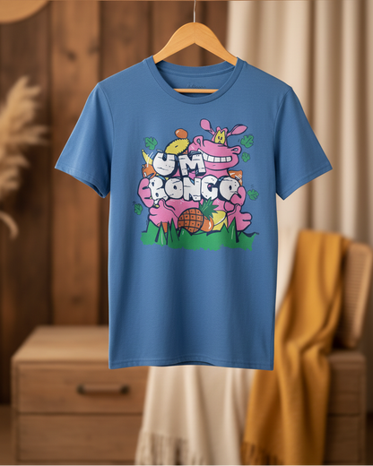 um bongo hippo Bright Blue Printed T-shirt Front