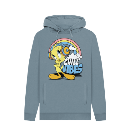 Stone Blue Printed Hoody Front