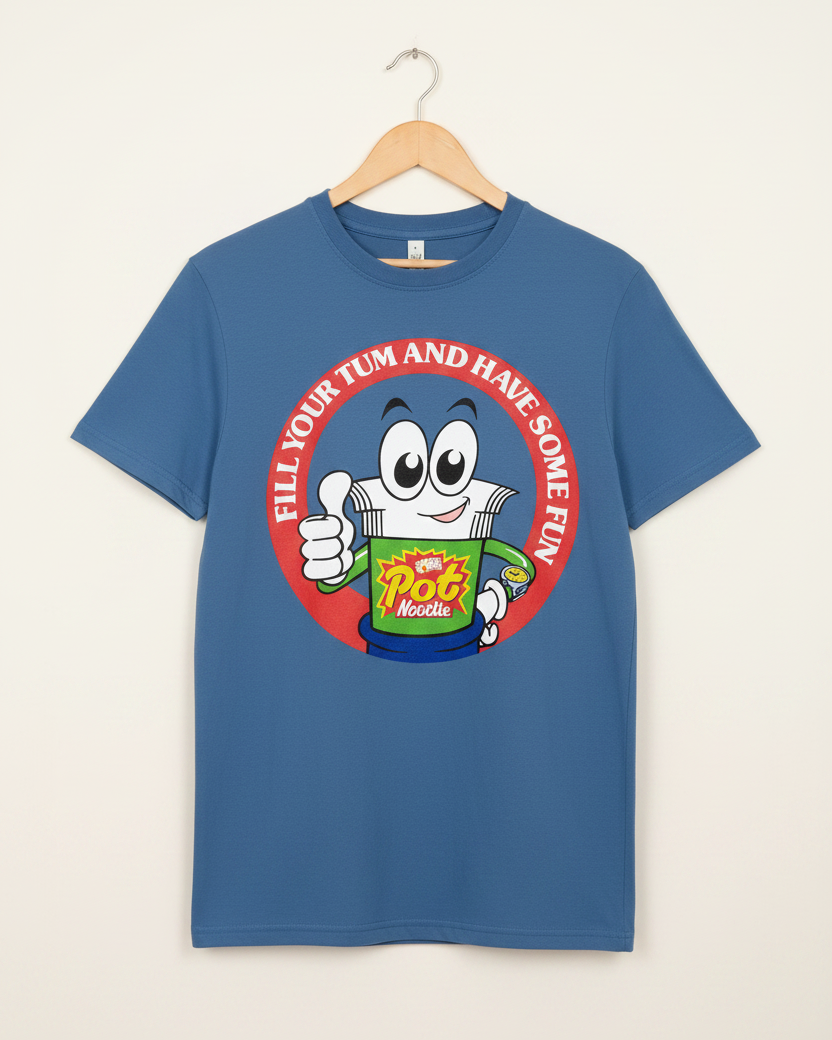 Faded Denim Printed T-shirt Front
