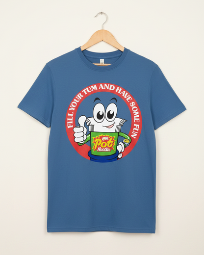 Faded Denim Printed T-shirt Front