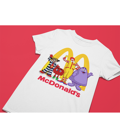 Retro McD's Characters Inspired T-Shirt - Fun Nostalgic Top