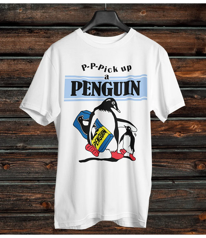 P-P-Pick Up a Penguin T-Shirt | Retro Penguin Illustration