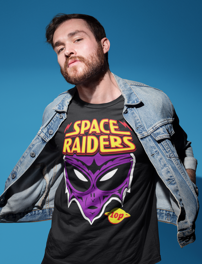 Retro Space Raiders Purple Alien T-Shirt