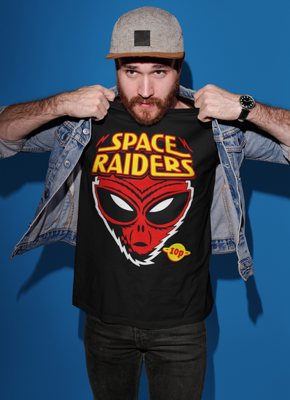 Retro Red Alien Unisex T-Shirt - Space Raiders Design
