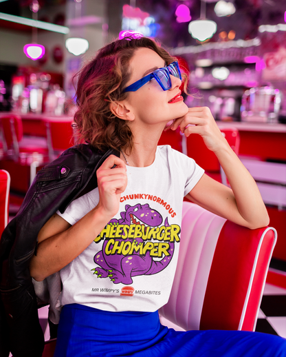 Retro Tees Cheeseburger Chomper T-Shirt - Fun Junk Food Unisex Tee