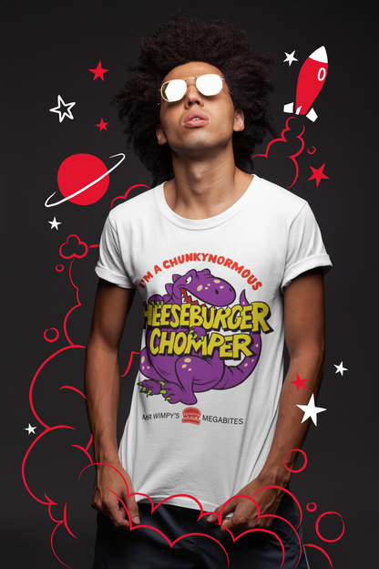 Retro Tees Cheeseburger Chomper T-Shirt - Fun Junk Food Unisex Tee