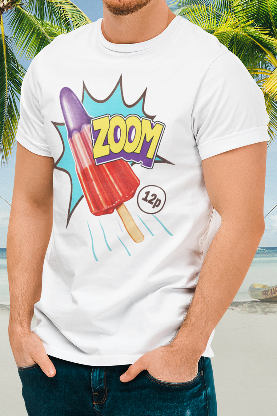 Fun Pop Art T-Shirt - ZOOM Ice Lolly Design - Retro Tees