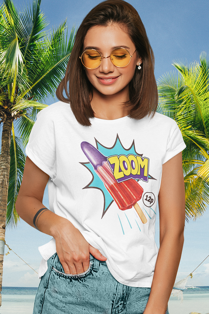 Fun Pop Art T-Shirt - ZOOM Ice Lolly Design - Retro Tees